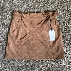 Abercrombie&Fitch Vegan Leather Brown Belted  Skirt Size Medium